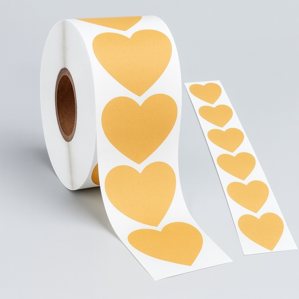 Kraft marron Heart Stickers Self-Adhesive Cute Style Love Pattern STICKER